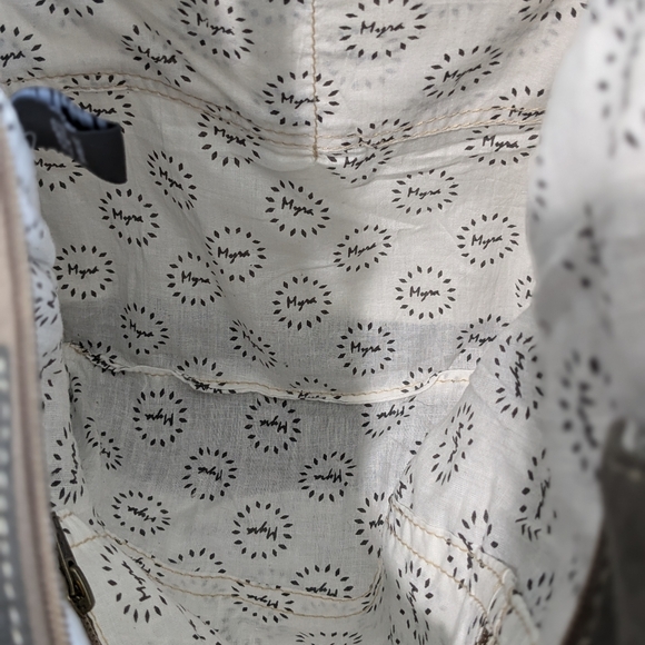 Myra Bag Canvas Floral Print Paisley Key Fob Large Tote Bag - Picture 14 of 16